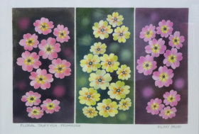 Floral Triptych Primrose Floral Triptych Primrose