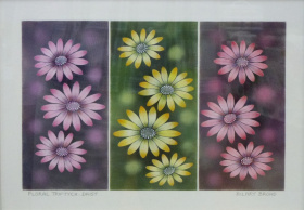 Floral triptych Daisy Floral triptych Daisy
